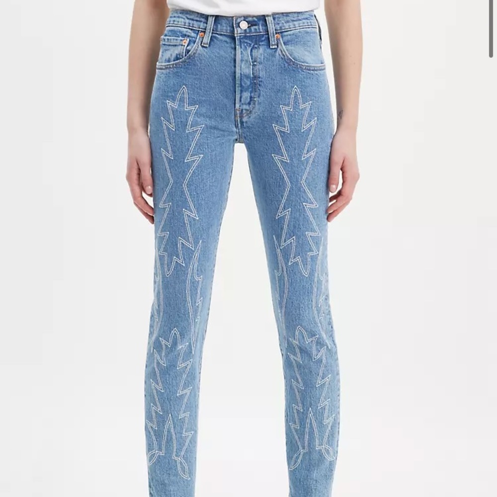 levi’s 501 embroidered skinny jean
